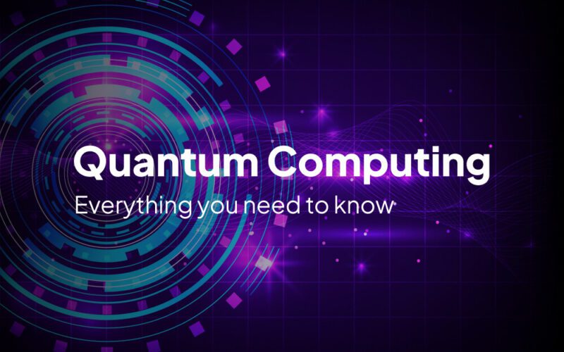 Quantum computing concept illustration showing qubits and quantum states for beginners