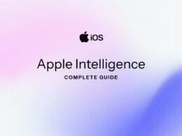 Apple Intelligence iOS 18.1 interface showing Writing Tools, enhanced Siri, and AI features on iPhone 15 Pro display.