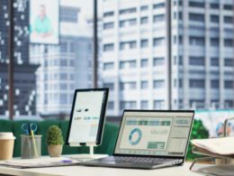 Enterprise AI ROI calculator dashboard showing investment costs, efficiency gains, and 300-500% return projections for business AI implementations.