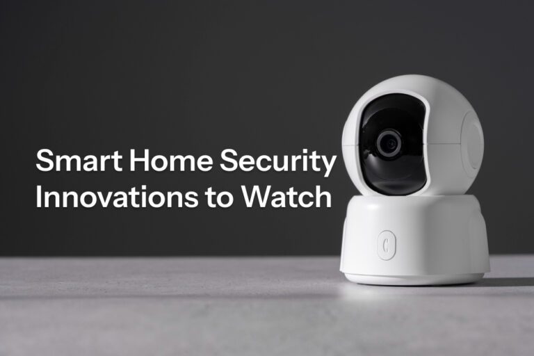 Modern smart home security system showing AI camera, mesh sensor, and predictive lighting in action.